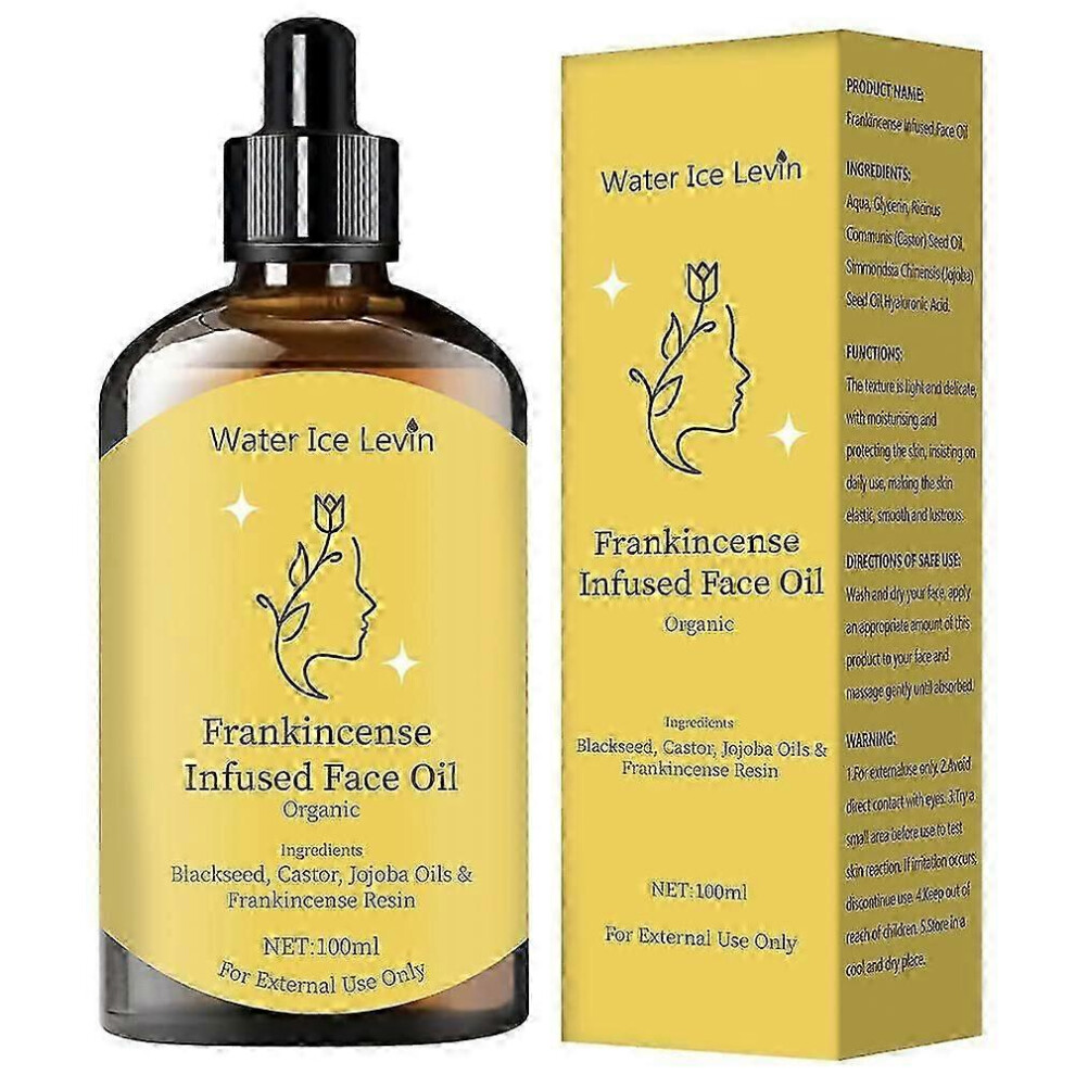 (2Pcs) Frankincense Resin Oil with Castor & Jojoba Oils for Face, Wrinkle Removal Facial Moisturizer Cold Pressed Serum, Natural Skincare Hydrates Skin Moist