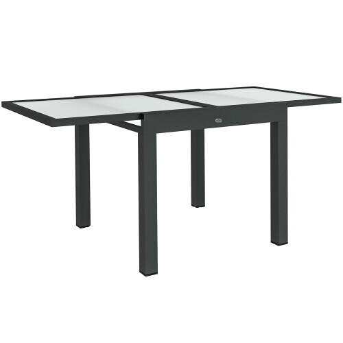 Outsunny Outsunny Extendable Outdoor Dining Table Patio Table, Clear 1