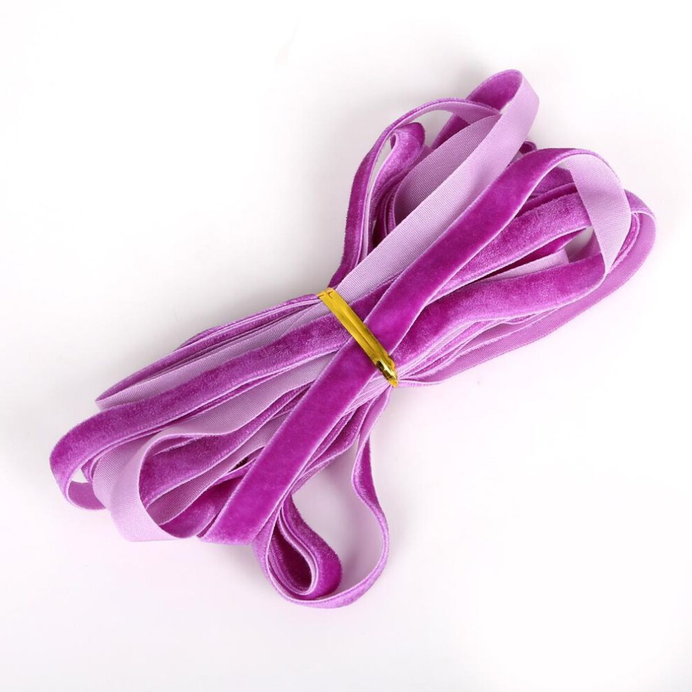 (purple) 5yards 10mm Mix colors Options Velvet Ribbon Velour Webbing Headband Band Accessories For Hair band