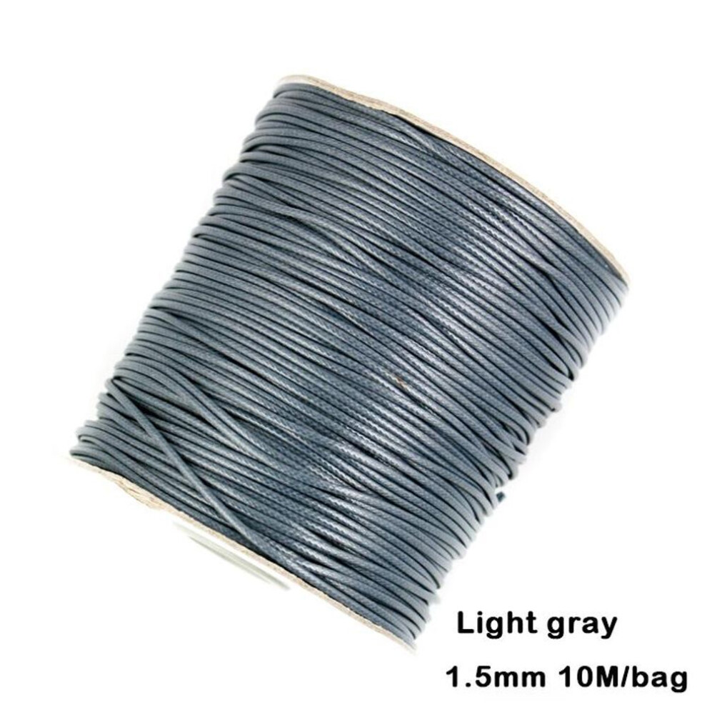 (light gray, 1.5mm 10meter) Mixed Colors Waxed Cotton Cord Strings For Macrame Jewelry Beads Diy Jewelry Making