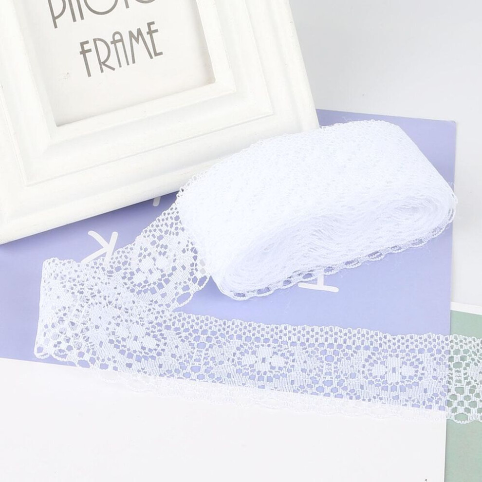 (white) 10 Yards White Lace Ribbon Tape Lace Trim Diy Embroidered For Sewing Decoration African Lace Fabric