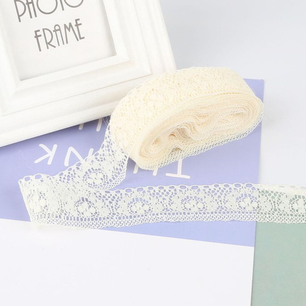 (ivory) 10 Yards White Lace Ribbon Tape Lace Trim Diy Embroidered For Sewing Decoration African Lace Fabric