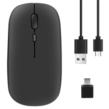Ratón inalámbrico con receptor USB y tipo C, para portátil,