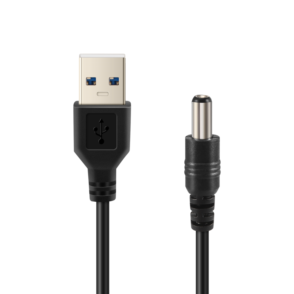 Usb Cable 5.5Mm / 2.1Mm 5V Dc Barrel Jack Power Cable (, 75Cm) Black 4763722184514