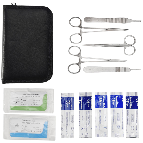 Suture Kit,Stainless Steel Training Instruments with Scalpel Blades 2