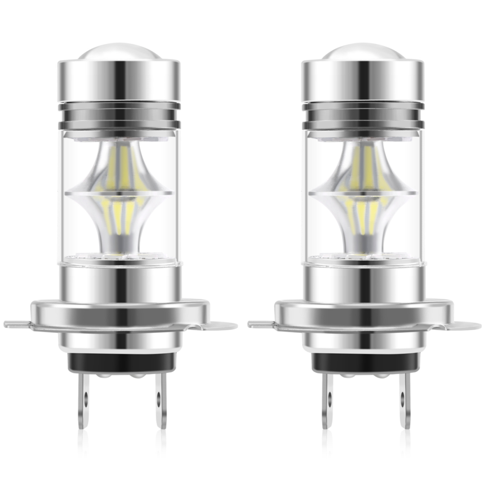 1 paire d'ampoules LED H7 haute puissance pour phares antibrouillard 6000K blanc