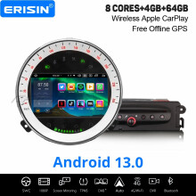Erisin 8-Core 4GB+64GB Android 13 Car Stereo GPS for BMW Mini Cooper CarPlay Android Auto WiFi Bluetooth 5.0 DAB+
