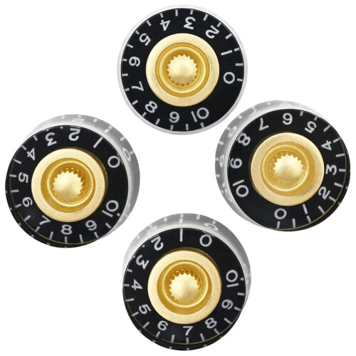 4Pcs Volume Tone Speed Knobs for Electric Guitar, Transparent Golden 1