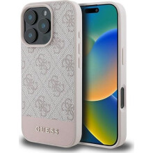 Guess 4G Bottom Stripe Case for iPhone 16 Pro Max 6.9" Pink - GUHCP16XG4GLPI
