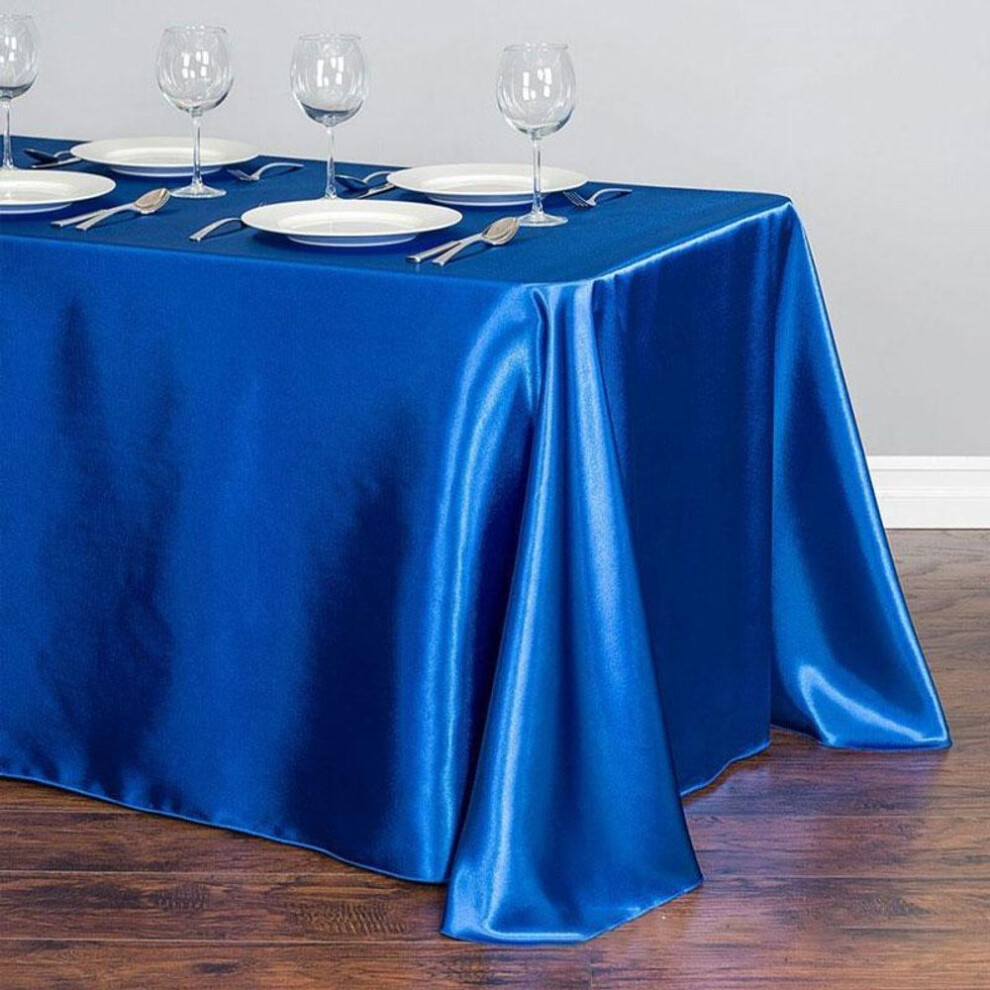 (royal blue, S) 1pc Wedding Table Cover Rectangle Tablecloth Protector Fabric Satin Party Decoration