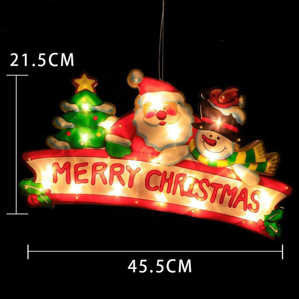 (3) Christmas Decoration Lighted Window Hanging Decor Xmas Lights With Suction Cup Hook For Christmas Party Showcase Window Home