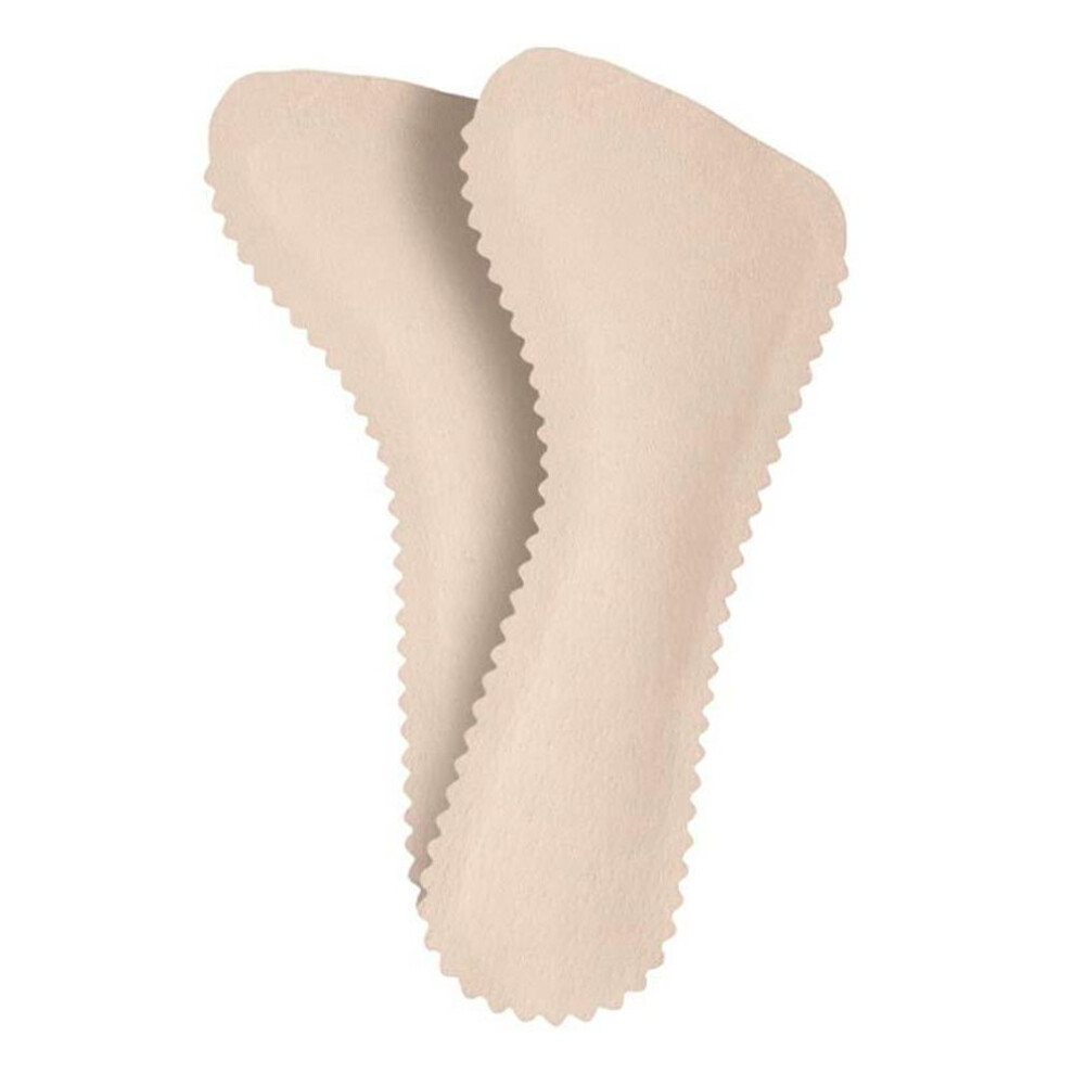(beige) Leather Women Insoles For Sandals High Heel Sweat Absorption Shoe Pad Self-adhesive Inserts Foot Sole Cushion Seven-point Insole