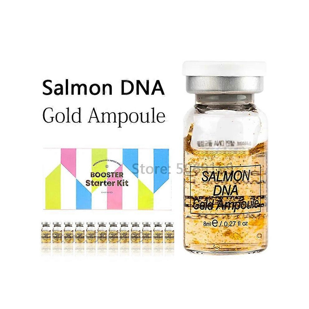 (12pcs Salmon DNA) 8ml BB Cream Glow Dermawhite Skin Treatment Starter Kit Ampoule Essence Whitening Foundation Anti-Wrinkle Acne for Facial MTS