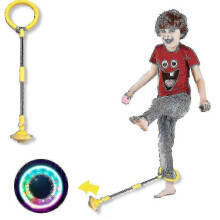 (Yellow, One size) Kids Foldable Ankle Skip Ball Flash Jump Colorful Sport Swing Ball Fitness Jump Rope Fat Burning Game For Children