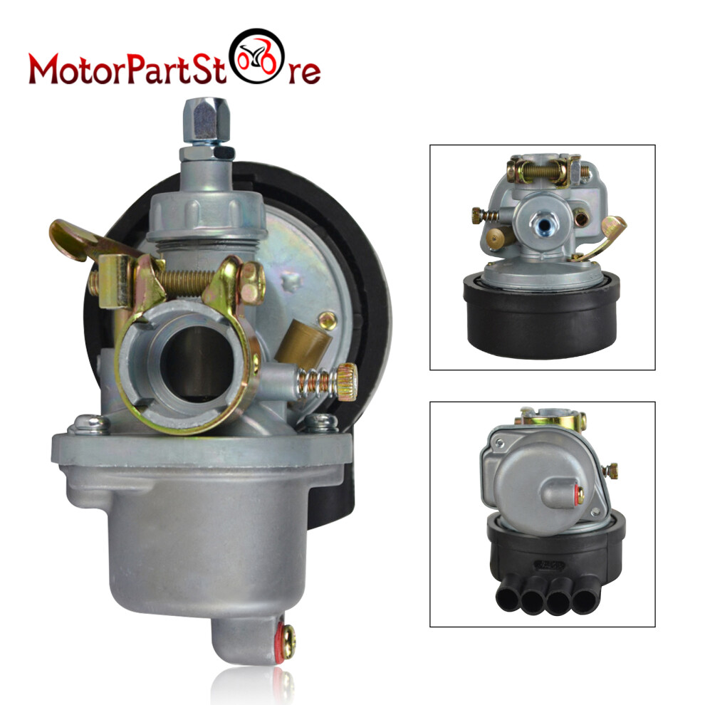 Motorized Bicycle Carburetor Carb For 49Cc 50Cc 60Cc 66Cc 80Cc 2 Stroke Engine Motor Bike Carburetor Silver 6935462398386