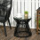 Outsunny Outsunny PE Rattan End Table, Round Hollow Drum Design Side Table, Black 1