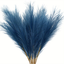 (Blue) Festive 29 PCS Faux Pampas Grass - 22in/55cm High - Wedding & Engagement Decor