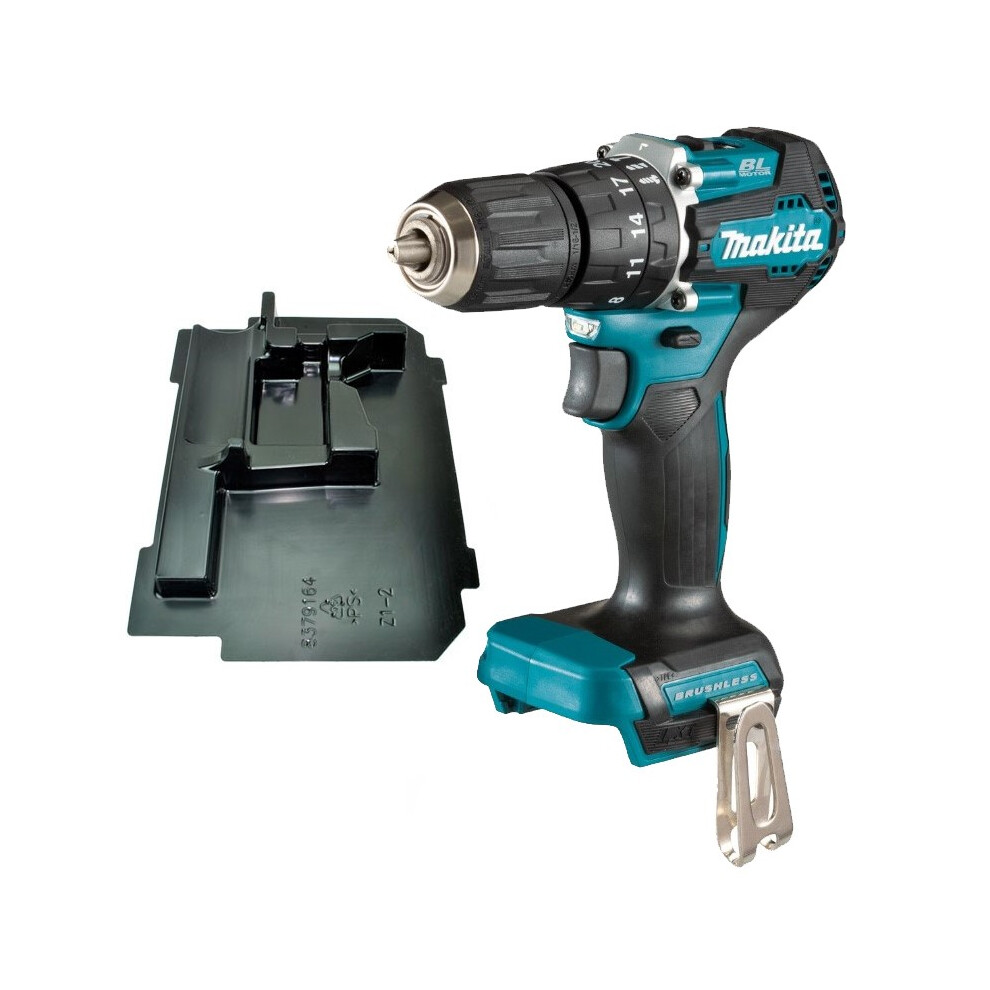 Makita DHP487Z 18V LXT Brushless Combi Hammer Drill Sub Compact Bare + Inlay