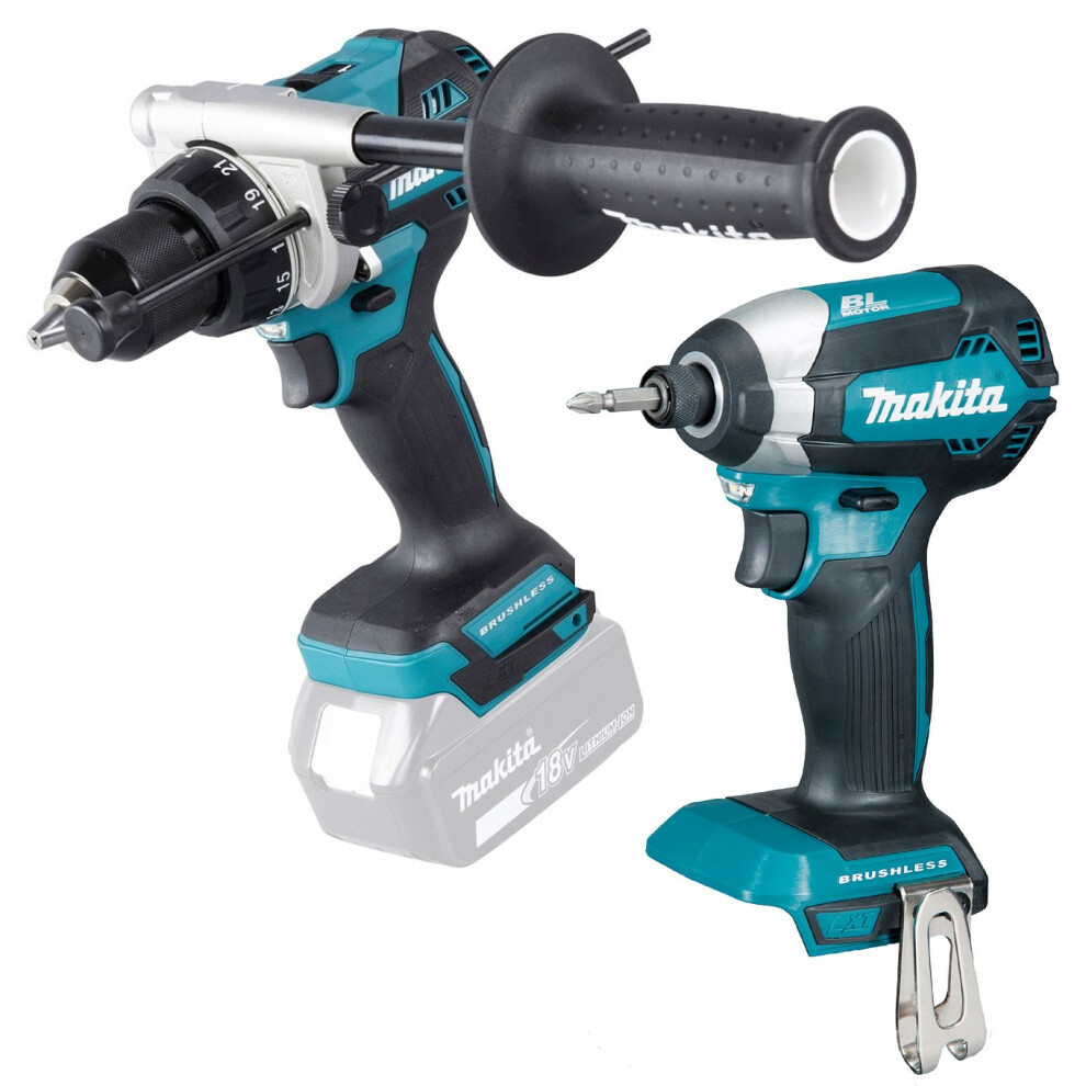 Makita 18v LXT Brushless Combi Hammer Drill + Impact Driver DHP486Z + DTD153Z