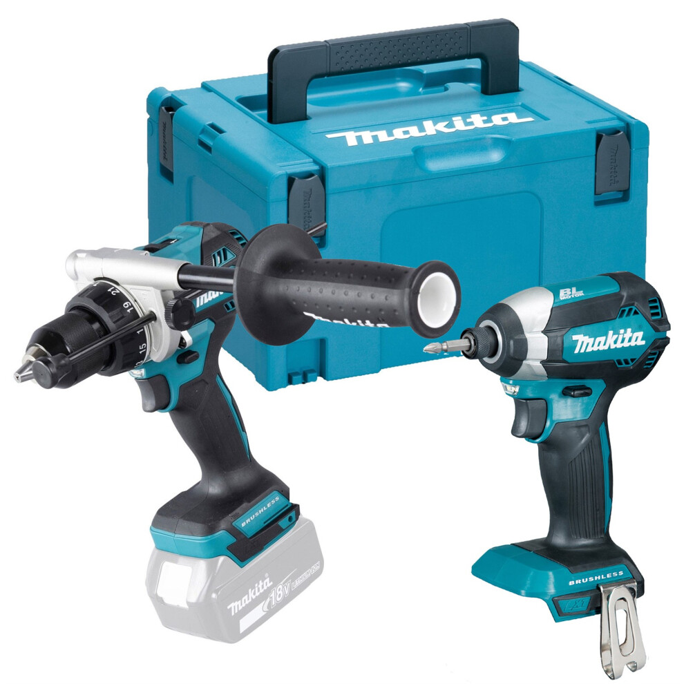 Makita 18v LXT Brushless Combi Hammer Drill Impact Driver DHP486 + DTD153 + Case