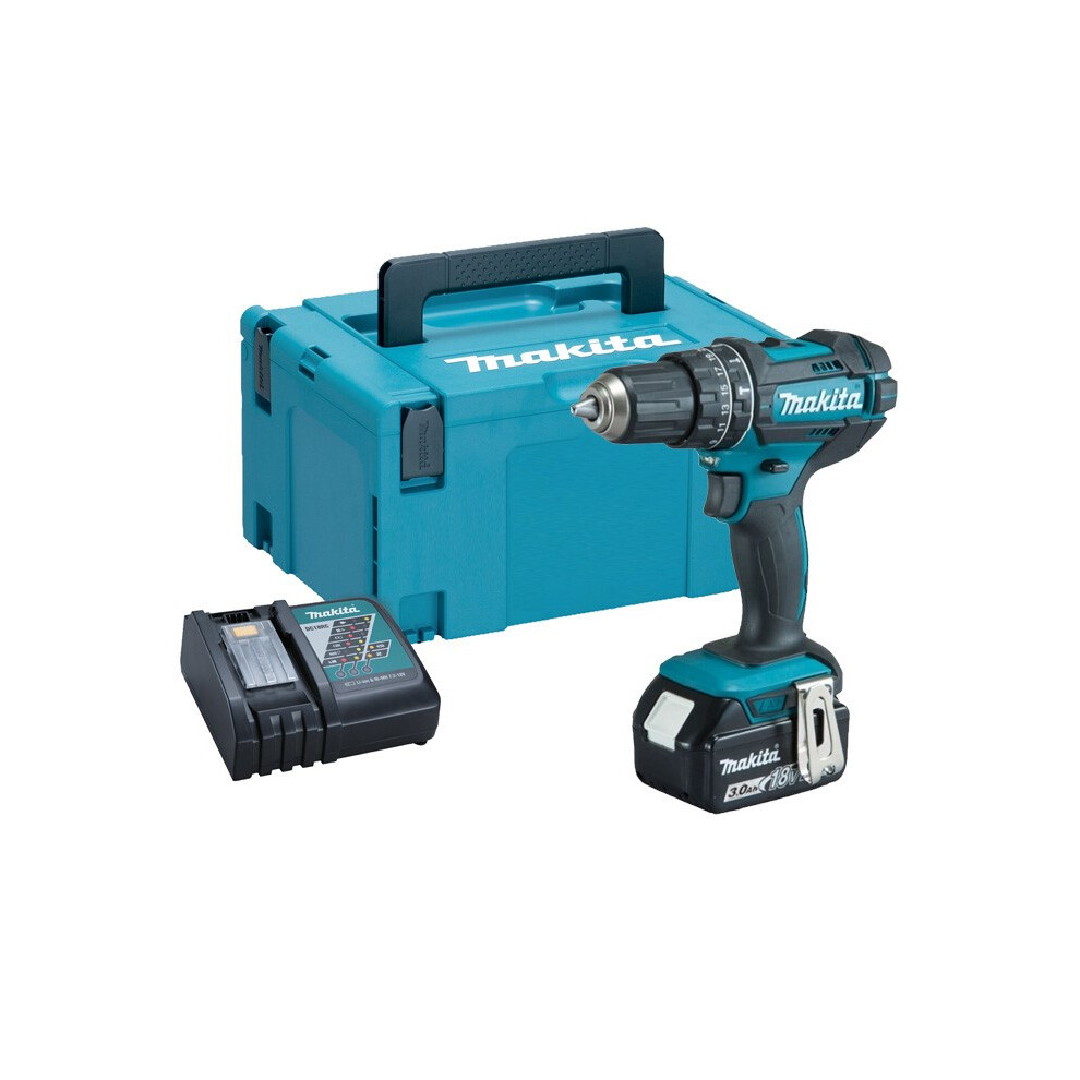 Makita DHP482RF 18v LXT Combi Hammer Drill - 1 x 3.0ah Battery + Charger