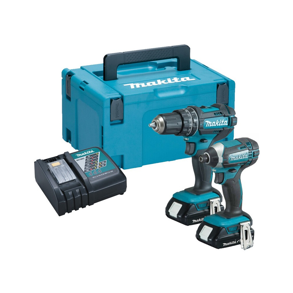 Makita DLX2131 18v Twin Pack DHP482 Combi Drill + DTD152Z Impact Driver 2 Batts
