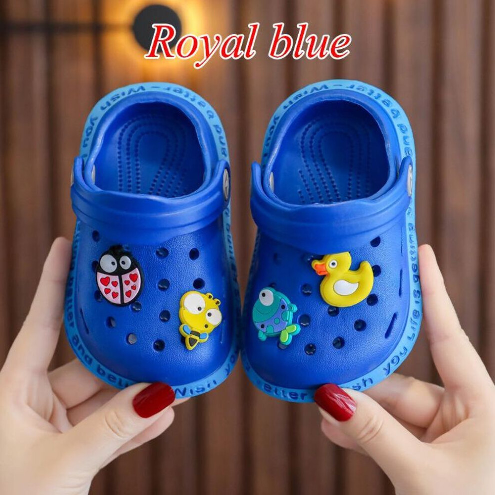 (royal blue, 18) Summer Kids Sandals Boys Girls Mules Cartoon Baby Slippers Flat Summer Cartoon Children&apos;s Garden Shoes