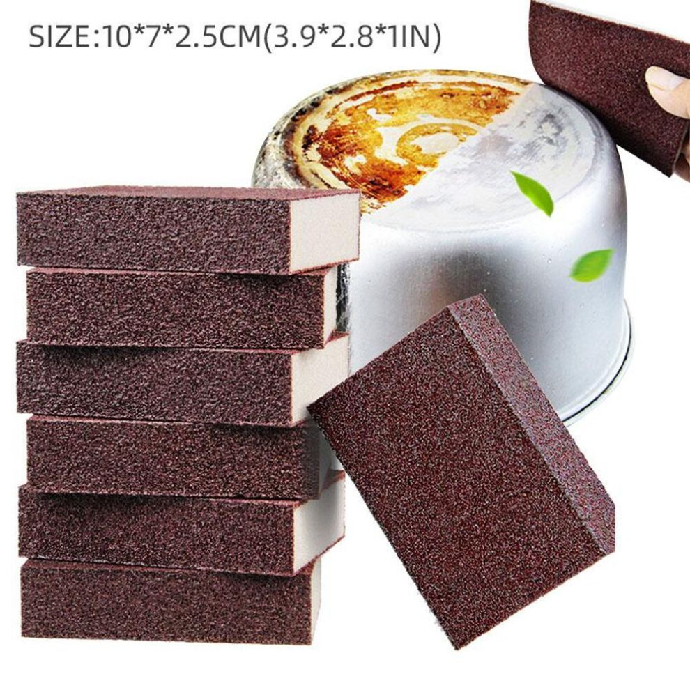 (brown, 10*7*2.5cm) Houseeker Magic Cleaning Sponge Eraser Kitchen High Density Emery Melamine Sponge Pan Pot Removing Rust Rub Brush Scouring Pad