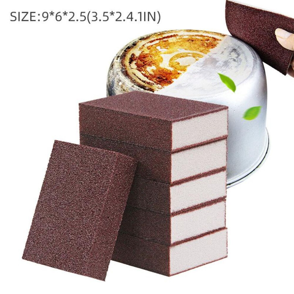 (brown, 9*6*2.5cm) Houseeker Magic Cleaning Sponge Eraser Kitchen High Density Emery Melamine Sponge Pan Pot Removing Rust Rub Brush Scouring Pad