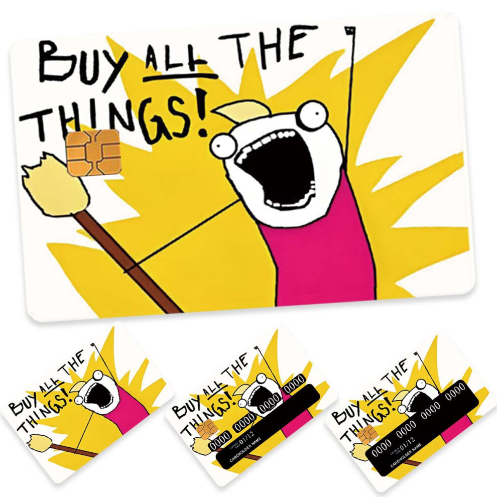 (cartoon) Card sticker, 4pcs fun on all sides covered with card sticker, credit debit key bus card skin