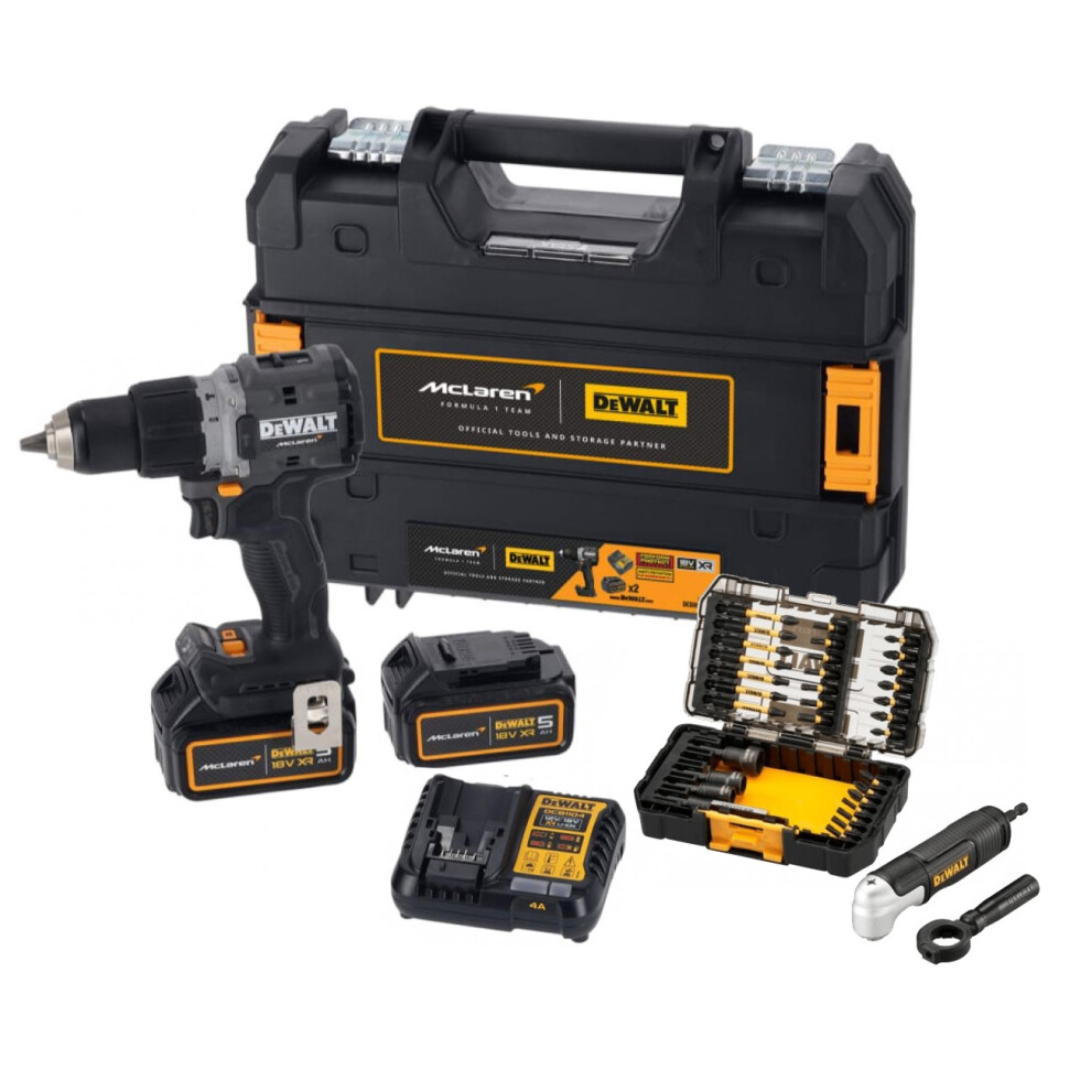 Dewalt DCD85MP2T-GB McLaren F1 XR Brushless Hammer Drill 18V Set + 33PC Flextorq