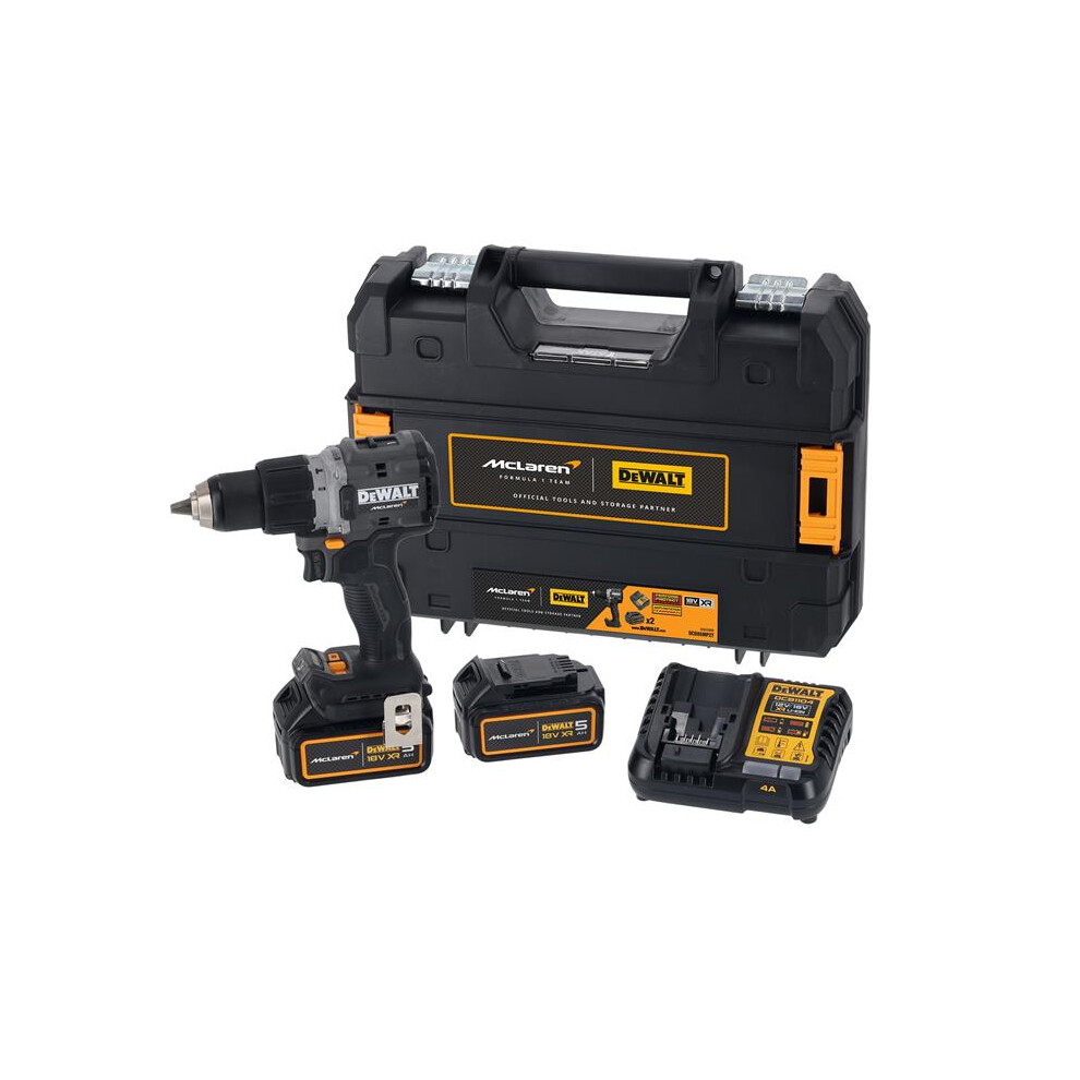 Dewalt DCD85MP2T-GB McLaren F1 XR Brushless Hammer Drill 18V 2 x 5.0Ah Li-ion