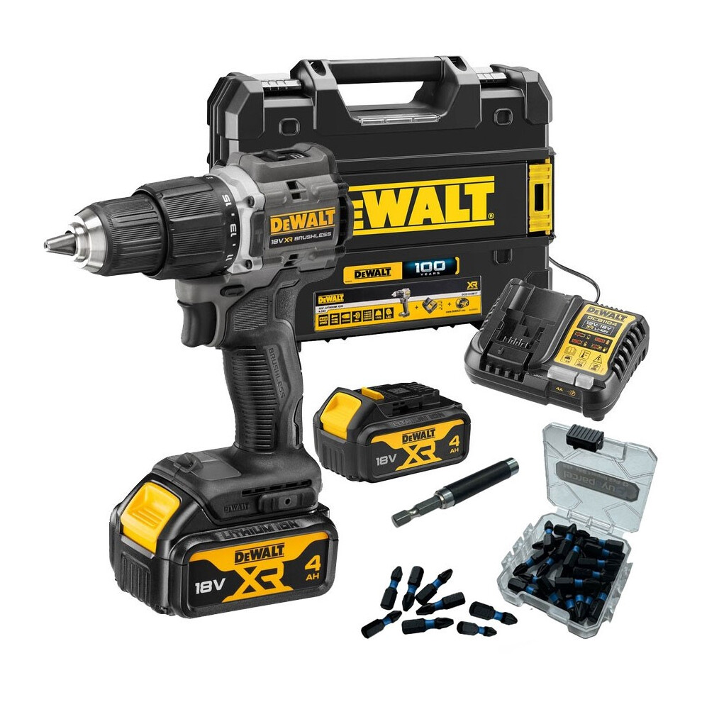 Dewalt DCD100M2T Black 18v XR Brushless Compact Combi Hammer Drill + 25PC Set
