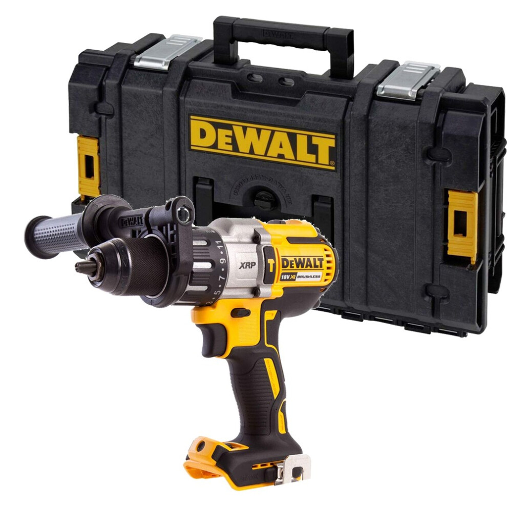 Dewalt 18v XR 3 Speed Brushless Combi Hammer + Side Handle + Toughsystem Case