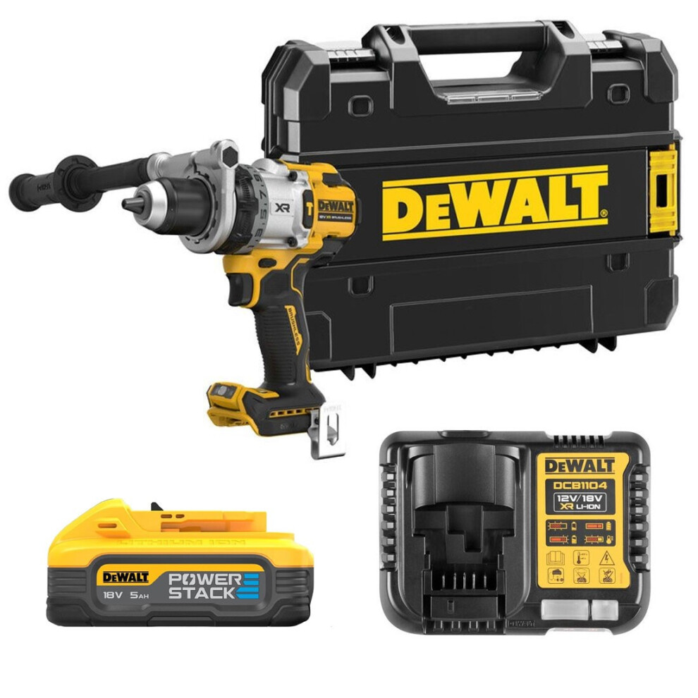 Dewalt DCD1007H2T 18v XR Premium 3SP Brushless Hammer Drill x1 5Ah Powerstack