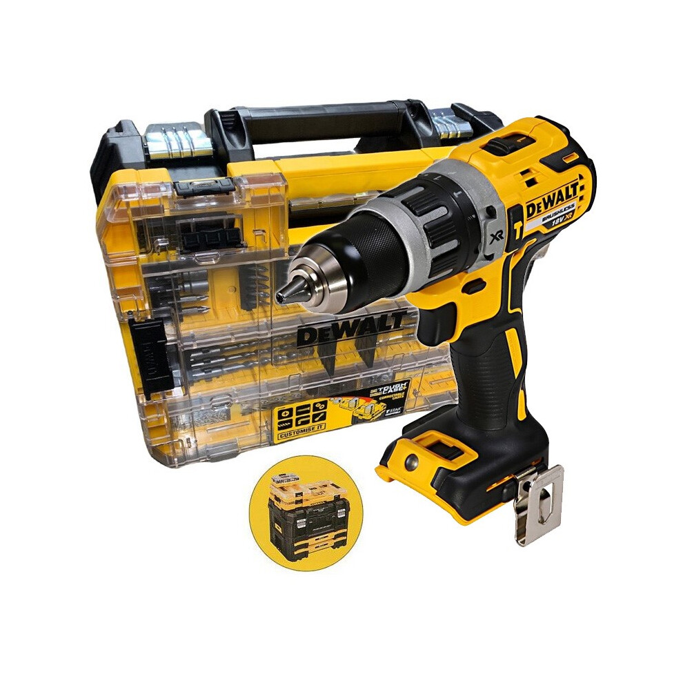 Dewalt DCD796N 18v XR Brushless Compact Combi Hammer Drill + Tstak + 85PC Set