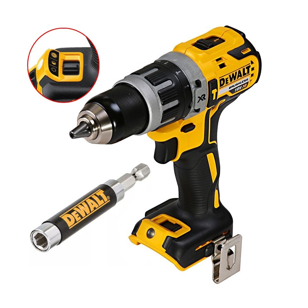 Dewalt DCD796N 18v XR Li-Ion Brushless Compact Combi Hammer Drill + Bit Holder