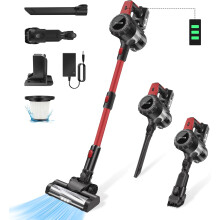 Cordless Stick Vacuum Cleaner 160W, 15KPa, 60min Run Time, HEPA Filter, LED Front Light, Lightweight 1.96kg for Hard Floors & Carpets