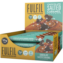 FULFIL Vitamin and Protein Bars (15 x 55 g Bars) Chocolate Salted Caramel Flavour 20 g High Protein, 9 Vitamins, Low Sugar