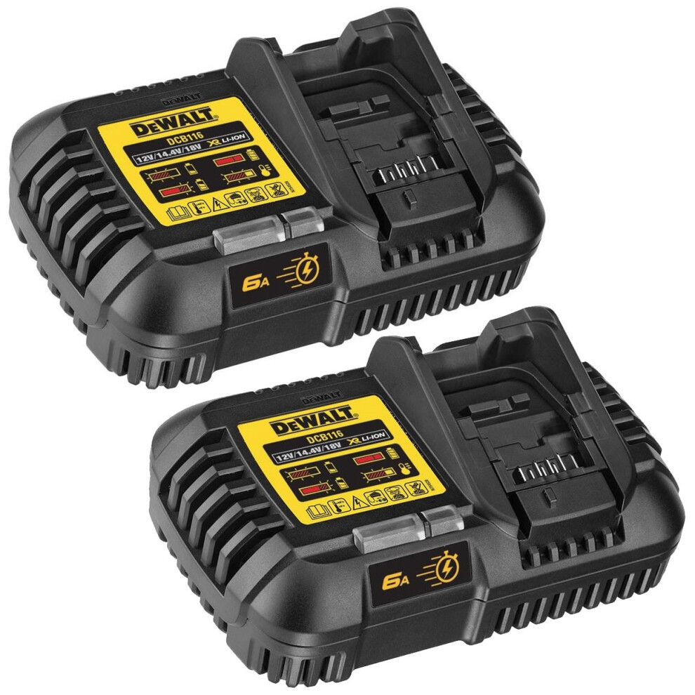 Dewalt DCB116 x 2 18v / 54v XR Flexvolt Fast Battery Charger - Dual Charging