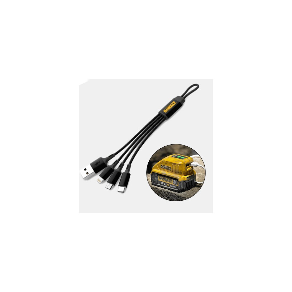 Dewalt 3 in 1 Multi Head USB Charger Charging Cable iPhone Android Micro USB Car