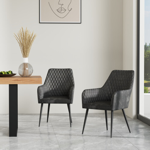 MORE4HOMES (Grey, Set of 2) ELLA TECHNOLOGY FABRIC DINING CHAIR