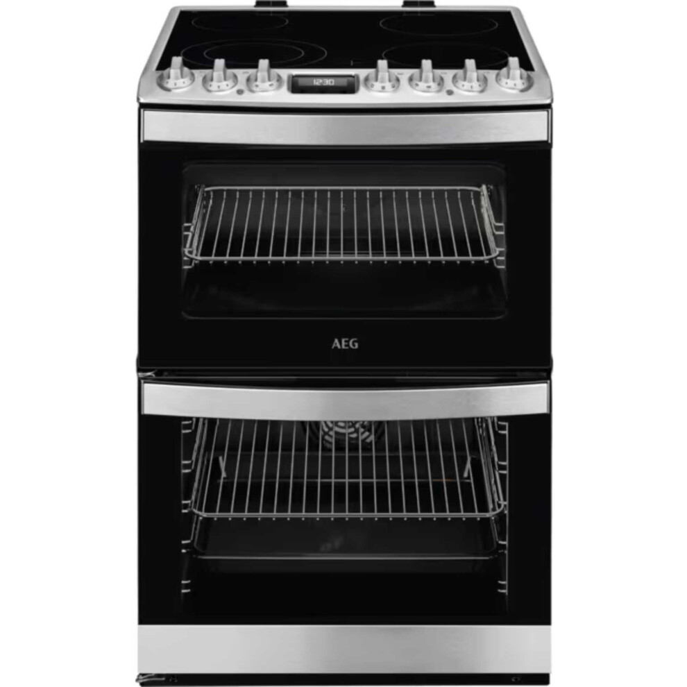 AEG CCB6741ACM 6000 SteamBake Cooker with Ceramic Hob - Stainless Steel