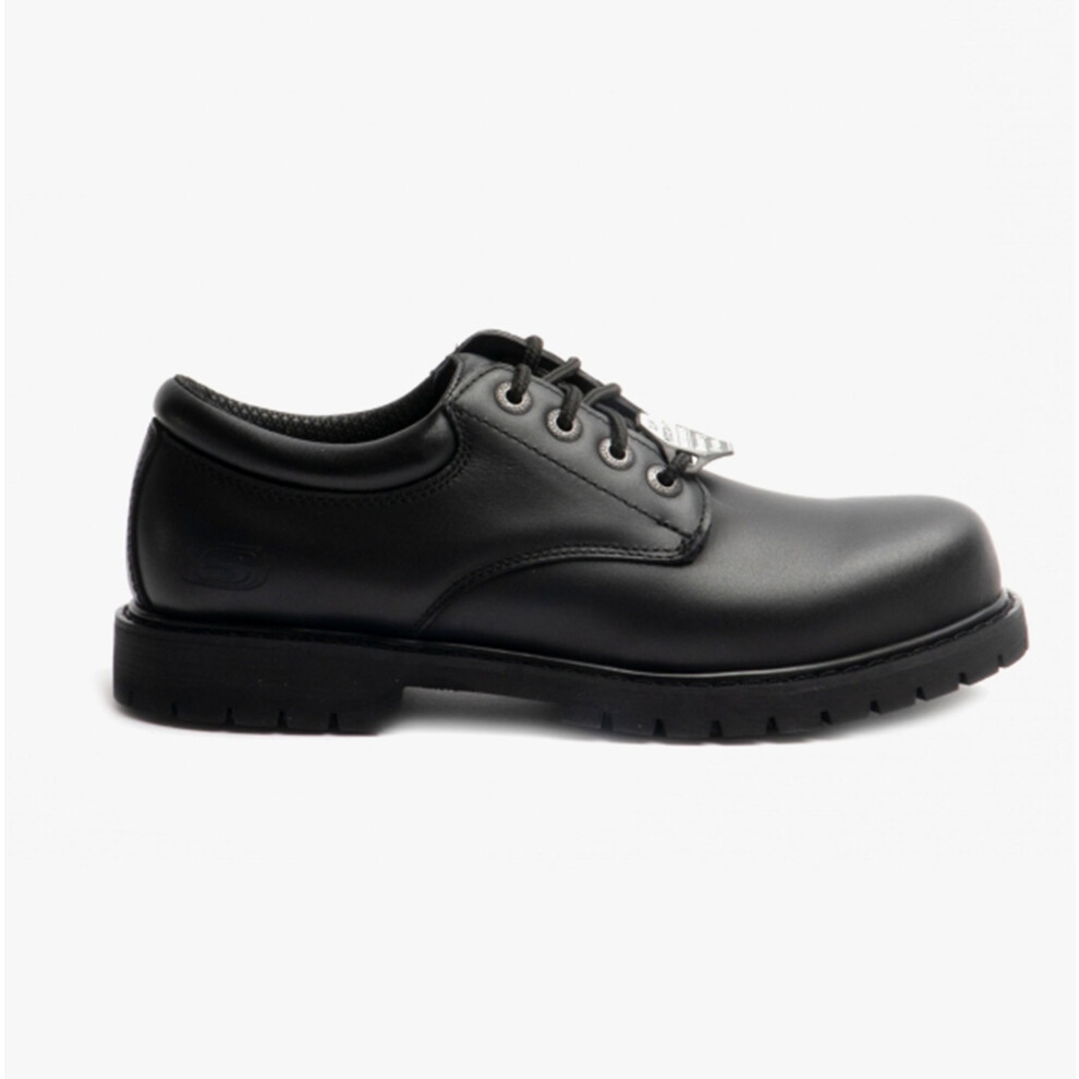 (UK 6) Skechers Work 77041EC/BLK RELAXED FIT: COTTONWOOD - ELKS SR Mens Leather Anti-Slip Shoes Black