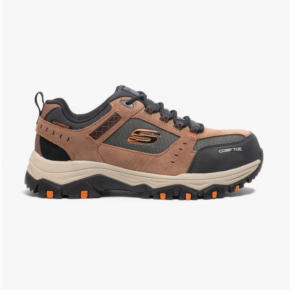 (UK 7) Skechers Work 77183EC/BRBK GREETAH Mens Suede Safety Trainers Brown/Black