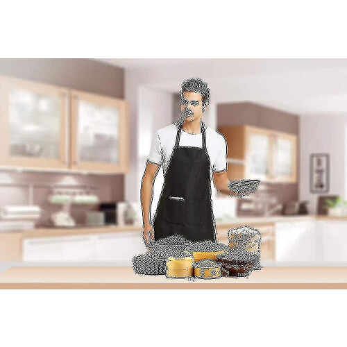 (White) 12 Pack Plain Bib Aprons With 2 Pockets - Black Unisex Commercial Apron Bulk 2