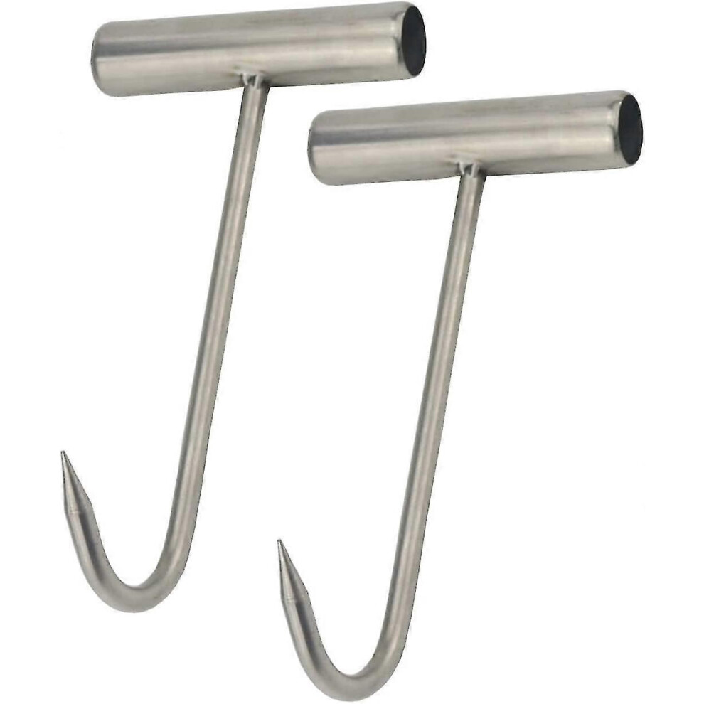 2pcs Stainless Steel T Hooks T-handle Meat Boning Hook for Kitchen Butcher Shop Restaurant Bbq Tool-image-OPC-PG5HP7C-NEW