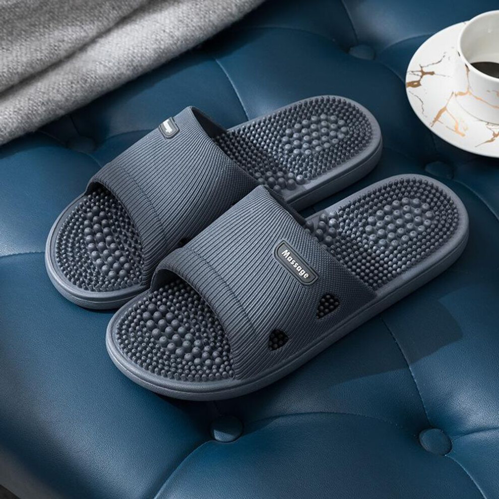 (dark gray, 40) Women Foot Massage Slippers Men Slipper Indoor Bathroom Non-slip Soft Slides Couples House Relief Feet Health Care Shoes