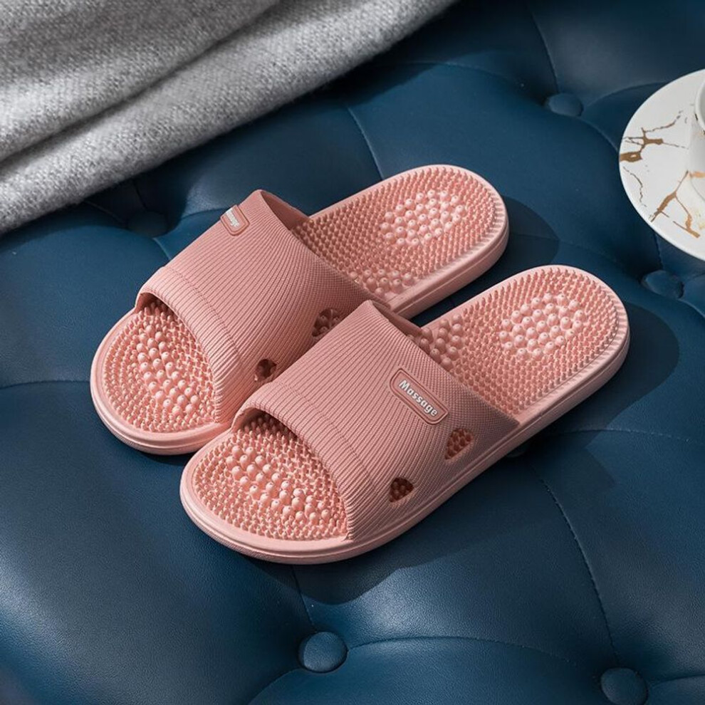 (pink, 41) Women Foot Massage Slippers Men Slipper Indoor Bathroom Non-slip Soft Slides Couples House Relief Feet Health Care Shoes