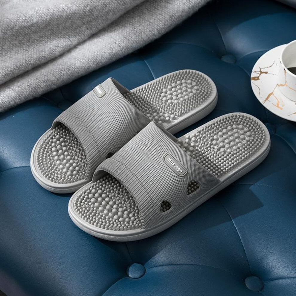 (light gray, 41) Women Foot Massage Slippers Men Slipper Indoor Bathroom Non-slip Soft Slides Couples House Relief Feet Health Care Shoes
